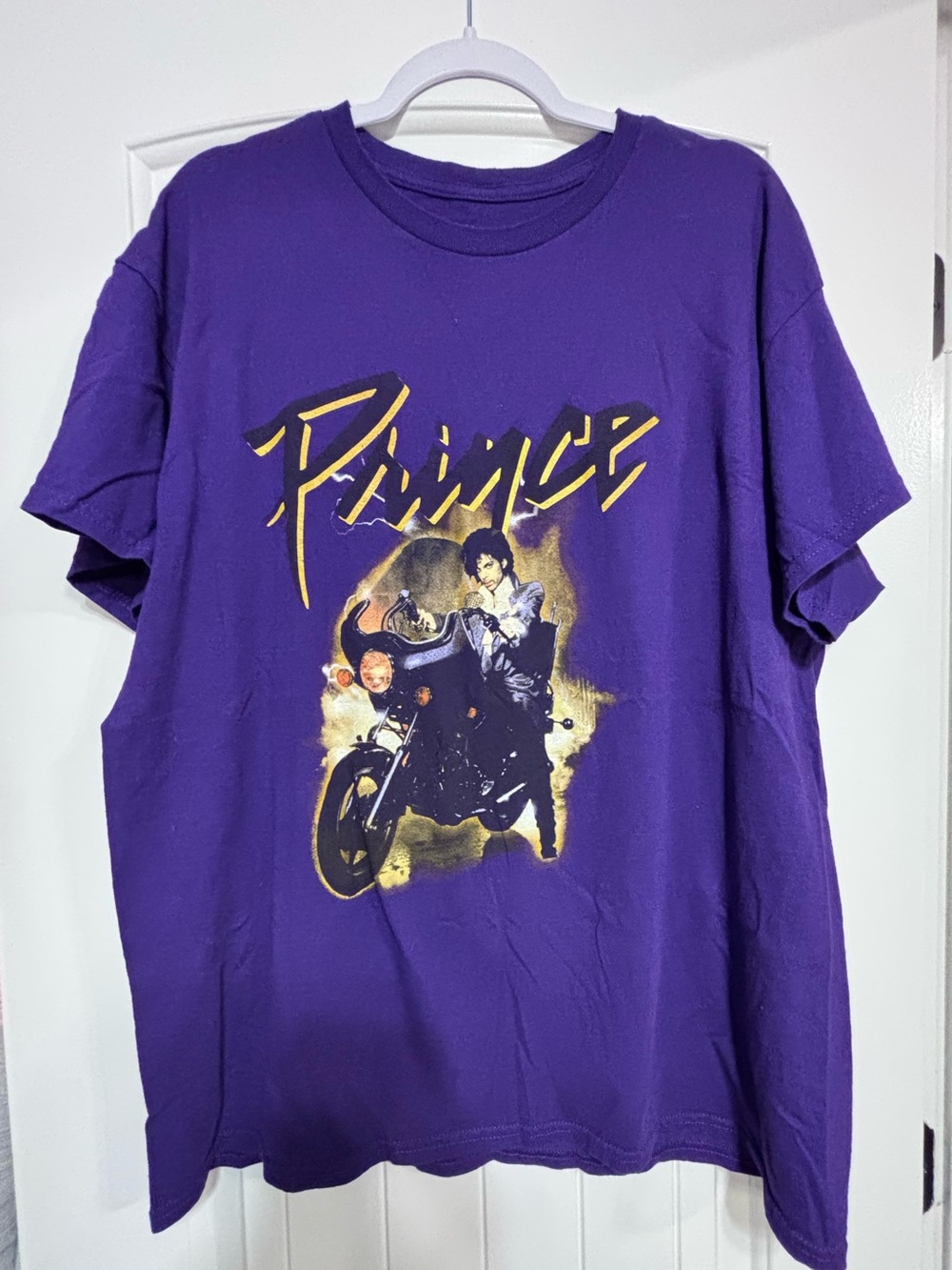 Prince Graphic Tee in Purple with Yellow Accent XL